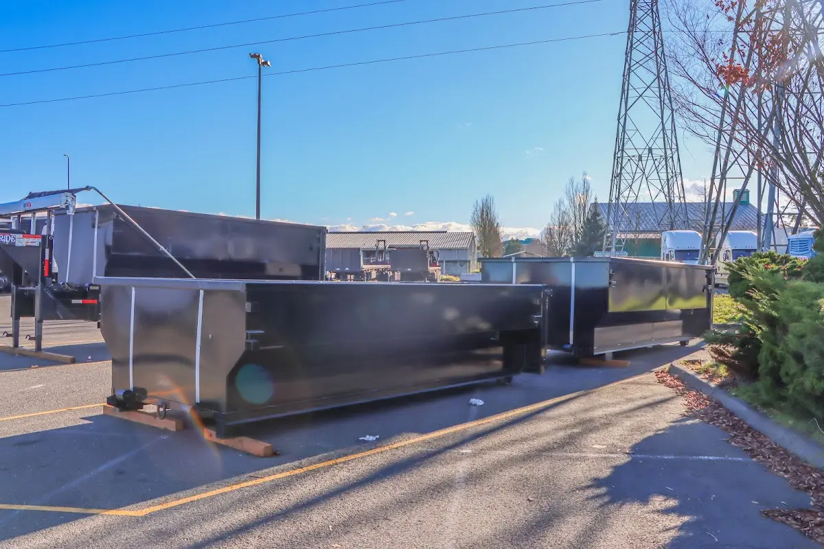 Roll-off dumpster ready for waste disposal at job site for Cleanout Dumpster Rental in Coalinga